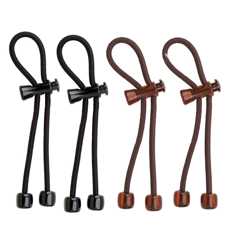 Acrylic Set of 4 Black, Brown- 9" cord