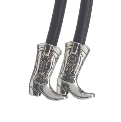 Pulleez sliding ponytail holder with silver cowboy boot charms